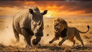 RHINO vs LION | Savannah Power Clash | Ultimate Predator Battle