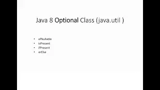 Optional Class Java8