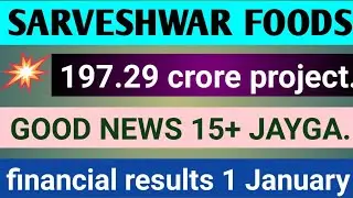 Sarveshwar foods  latest news |sarveshwar foods share today update 197 crore project