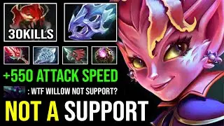 WILLOW IS NOT A SUPPORT +550 Attack Speed 100% Invincible Shadow Realm Deleted Everyone Dota 2