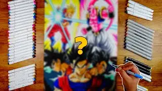 Drawing Goku & Gohan Fusion vs Majin Buu | Commission #190 