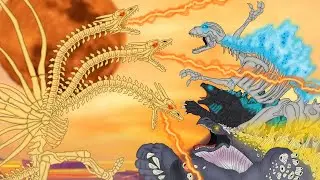GHOST GHIDORAH!! Godzilla VS Ghostzilla VS Whale Godzilla | EPIC BATTLE!! : PiKKY GODZILLA