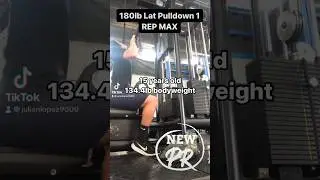 180lb Lat Pulldown 1 REP MAX at 15 years old and 134.4lb bodyweight! #latpulldown #backday #crossfit