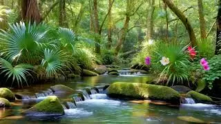 Sleep All Night 🌊 River Sounds with Birds for Deep Sleep | No Music