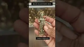 Divine 3-Inch Pure Brass Mahavishnu Idol | Miniature Vishnu Statue for Pooja Rooms & Car Dashboard