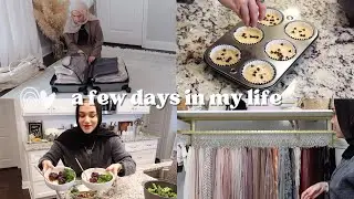 A FEW DAYS IN MY LIFE| Easy Dinner, Organizing My Hijabs, Healthy Muffin Recipe + Pack With Me