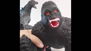 🌈 LARGE & PREMIUM King Kong 🦍 vs 🦖 Gozilla Rubber Toy With Light and Sound 🌈
