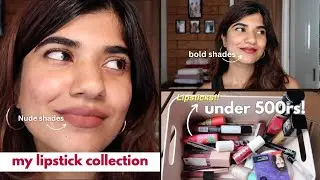 My everyday shades &hearts;️ Minimal lipstick collection | Lipsticks for Indian skin tone - Under 500 Rs|
