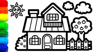 Bolalar uchun yoqimli uy va rangni qanday chizish mumkin .How to draw cute house and color for kids