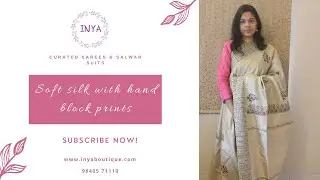 Pure soft silk with hand block prints