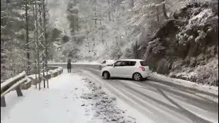 Car Slipping Due To Snow | Murree | Pakistan