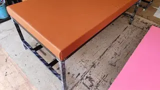 Metal cot with attached mattress rexine || what's app 7893222939... Hyderabad..
