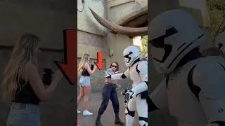 Stormtrooper finally hits a target... a Junebug! 🪲 #shorts #starwars #disney