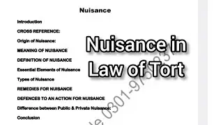 Nuisance in Law of Torts | Meaning, Types, Defences & Case Laws Explained | Law of Tort