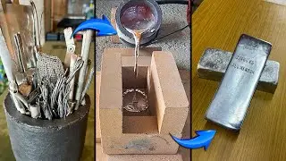 Huge Aluminium Ingot: From Failed To Success - ASMR - Metal Melting