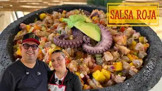 Ceviche de Camarón y Pulpo | Salsa Roja Poderosa