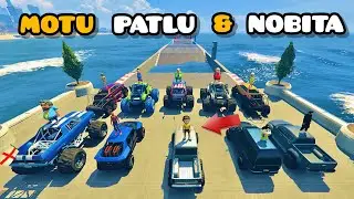 Motu Patlu and Nobita  ramp Challenge | Pakistan Vs Indian Vs Super Cars | GTA 5 Gameplay