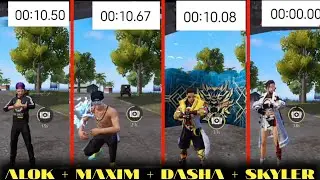 ALOK VS MAXIM VS SKYLER VS DASHA FULL ABILITY TEST IN FREE FIRE &radic;&radic;