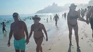 🇧🇷 🍹+ ☀️ BEACH PARTY   4K Copacabana Beach RIO DE JANEIRO