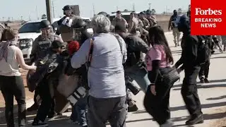 Anti-ICE Protesters In Texas Clash With State Troopers Outside ICE Facility
