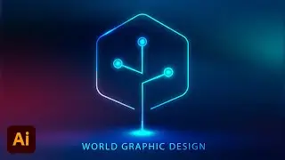 How to Create logo Neon Effect in Illustrator  Adobe Illustrator Tutorial