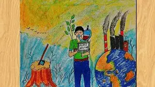 How to draw world Environment Day Poster 🌍/ Save nature drawing easy/ Environment Day Drawing