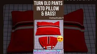 Turn Old Pants into Pillow & Bags! 😍 #DIYTransformations #ReuseHack