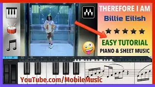 🎹🎵🥁 Billie Eilish - THEREFORE I AM -  EASY Piano Sheet Music Tutorial #MobileMusic
