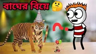 বাঘের বিয়ে || The Wedding  Of Tiger || Bangla Cartoon || Hasir Cartoon || 😅