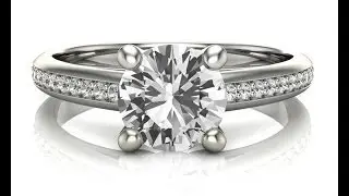 Round cut channel set dimaond ring PR1035