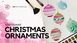 PAINTING CHRISTMAS ORNAMENTS IN WATERCOLOR 🎄