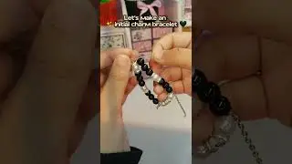 Make a initial charm bracelet with me 🖤✨ | DM for order | #diybracelets