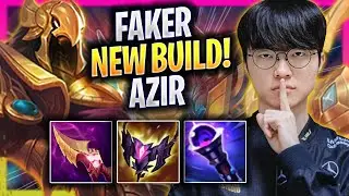 T1 FAKER TRIES NEW AZIR BUILD! - T1 Faker Plays Azir MID vs Aurora!