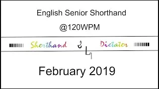 English Senior Shorthand | FEBRUARY 2019 @120WPM | TN Ques. Paper | Shorthand Dictator