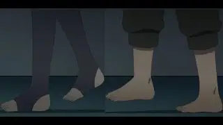 Boruto and Sarada's bare feet close up