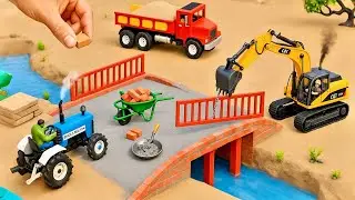 DIY Mini Truck Builds Brick & Metal Railing Bridge | Fun Construction&nbsp;Science&nbsp;Project