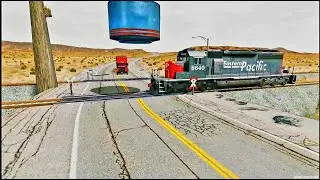 Crushing Trains with Extreme Force - BeamNG Drive || Trains Experiment #2