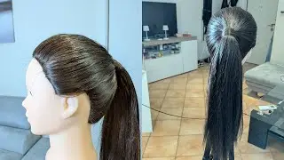 Made a simple ponytail hairstyle for MiMi but the process was stressful because of her 🤦🏽‍♂️