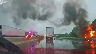 Fiery Crash Closes Portion Of The Will Rogers Turnpike