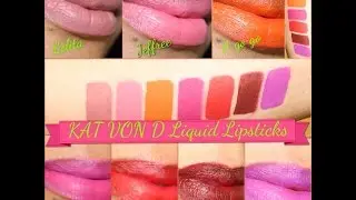 🌺KAT VON D|Everlasting Liquid Lipsticks Lip Swatches🌺