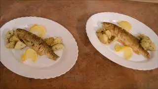 Grilled fish specialties! ( Fish with potatoes and parsley. )