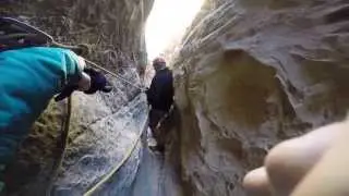 Canyoneering in Capitol Reef National Park starting at Cassidy Arch Trail