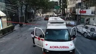 Aerial view of the earthquake damage in Mexico City