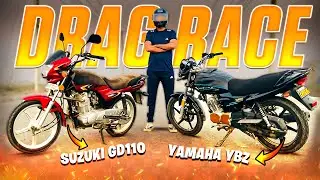 YAMAHA YBZ VS SUZUKI GD110 DRAG RACE #race #dragrace #bikerace #youtube