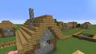 Playing minecraft and building a youtube play button house