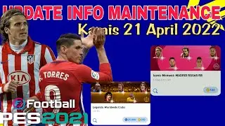 UPDATE INFO MAINTENAICE EFOOTBALL PES 2021 mobile- Top up di D2Cgamingstore