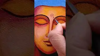 Painting Buddha On Canvas 😱 #shorts