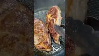 How to cook a steak?  Heat a pan medium high heat, I use tallow to sear for 2-3 minutes per side