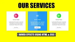 Responsive Our Services Box Hover Effects | Html CSS  Design