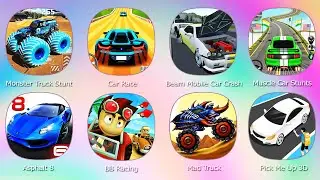 Muscle Car Stunts,Asphalt 8,Mad Truck,Monster Truck Stunt,Car Race,Beam Mobile Car Crash Sim